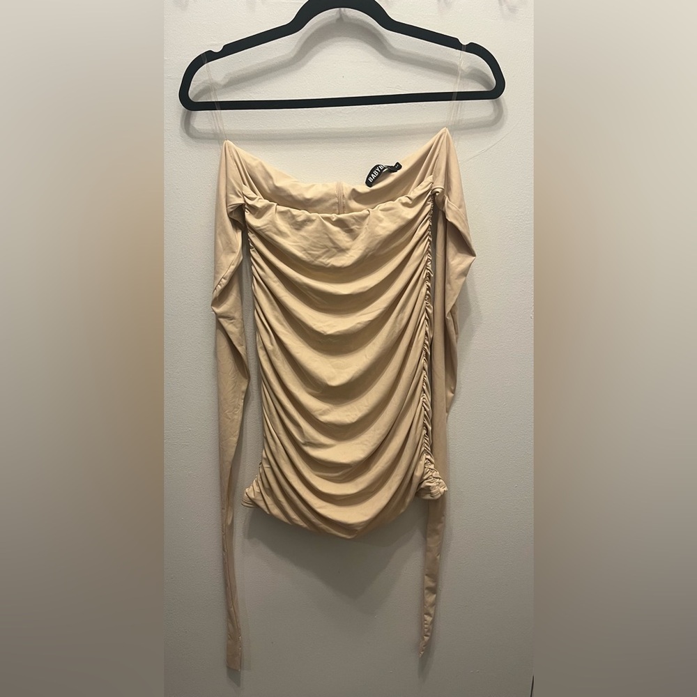 Babyboo Dominique Mini Dress Cream Ruched size Medium